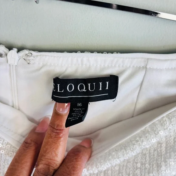 Eloquii White Sequin Skirt Set Size 14 - Picture 11 of 12